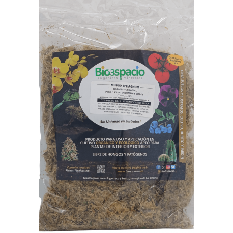 MUSGO SPHAGNUM CON MEZCLA BASE TURBA x 1 KILO