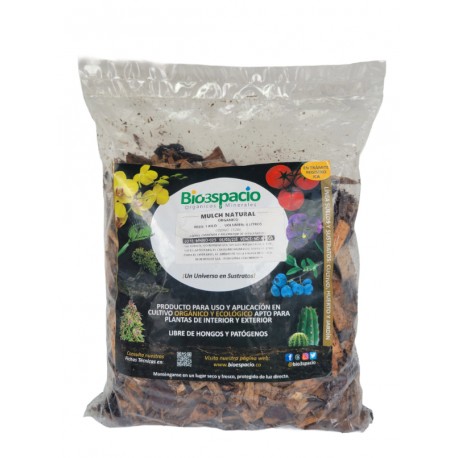 MULCH DE MADERA NATURAL 1 KILO / 4 LITROS